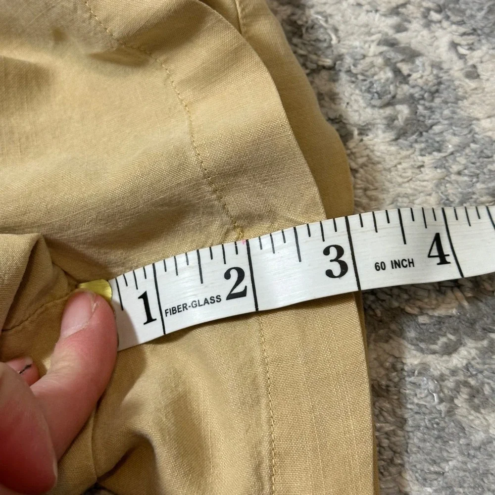Cloth & Stone Romper Button Front Tie Waist Size M Tan Utility Safari Sleeveless